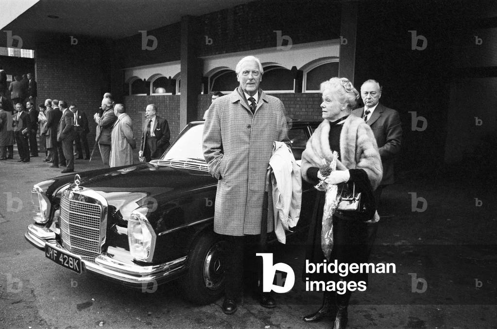 Australian tour of Great Britain for the Ashes. First day of the Second test at Lords between England and Australia. Veteran Frank Woolley arriving at lord with his wife. 22nd June 1972 (b/w photo)