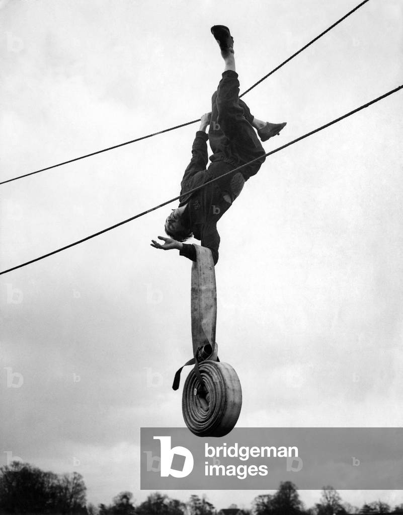 National Fire Service 36 area (East London) 
Regional Reserve assault and toughening up training at Chigwell, Essex and this is the wrong way and what is likely to happen to you. 
February 1944