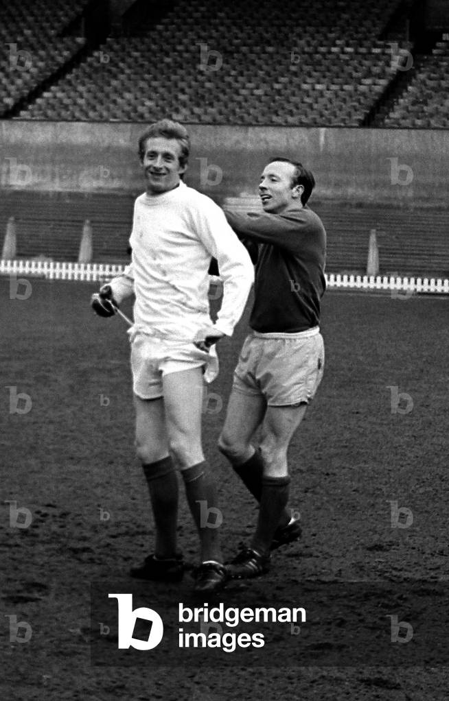 Manchester United players Nobby Stiles and Denis LawApril 1967 (photo)