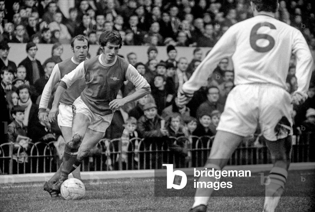 English League Division One match at Highbury. Arsenal 3 v Burnley 2. Action from the game. December 1969 (photo)
