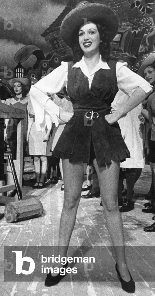 Actress Pat Kirkwood as principal boy Robin Goodfellow in the Pantomime Goody Two Shoes Entertainment Pantomime Christmas, 31 December 1944 (b/w photo)