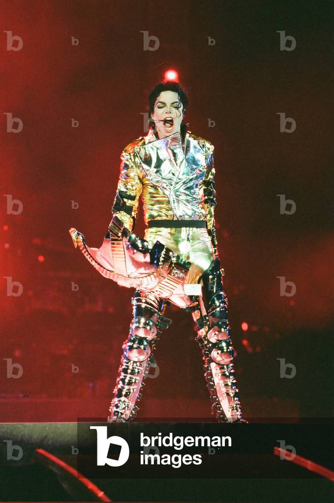 Michael Jackson seen here on stage in Prague, 8th September 1996 (photo)
