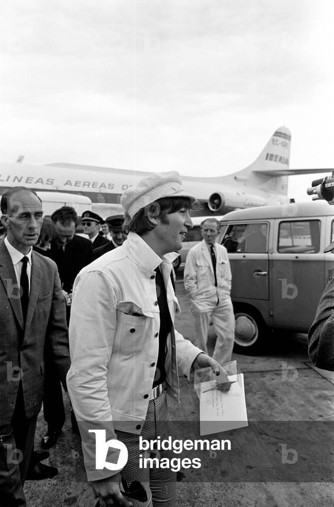 The Beatles return to England, from Spain, London Heathrow Airport, Sunday 4th July 1965.