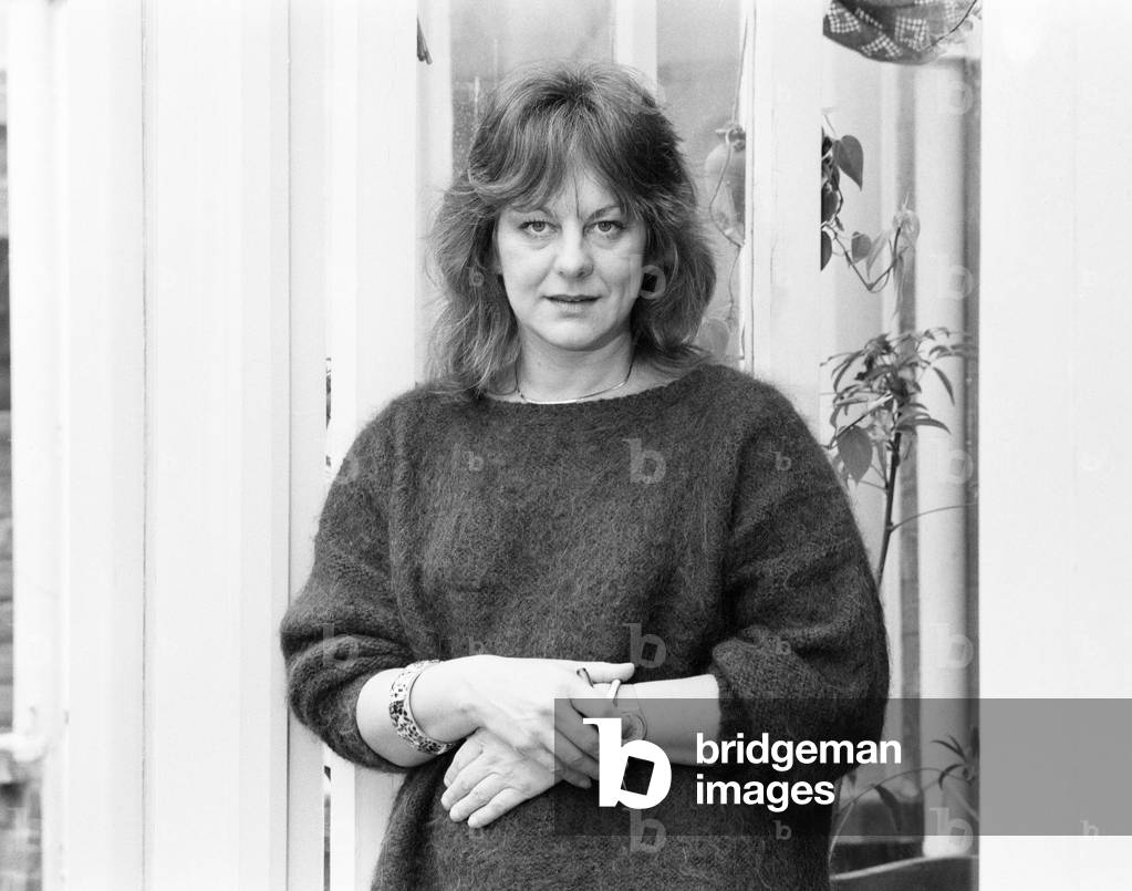 Author Sue Townsend at home. 7th November 1984 (b/w photo)