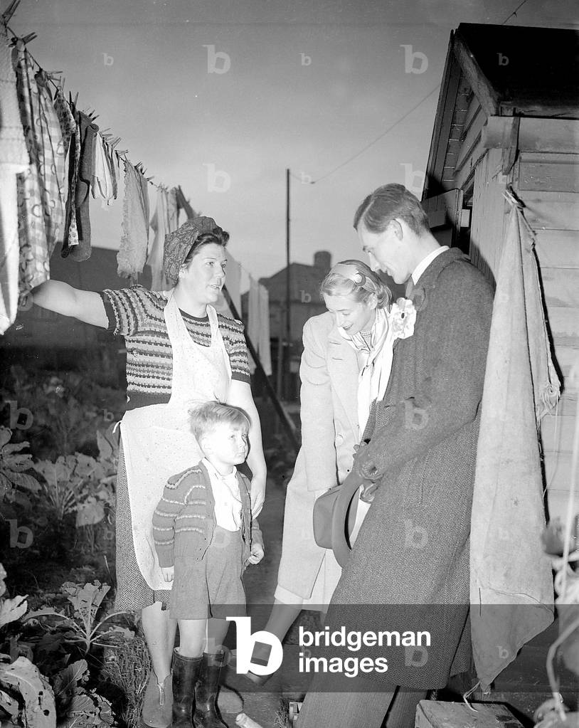 Tony Benn and Wife Caroline Benn canvassing for Bristol SE 23rd November 1950 (b/w photo)