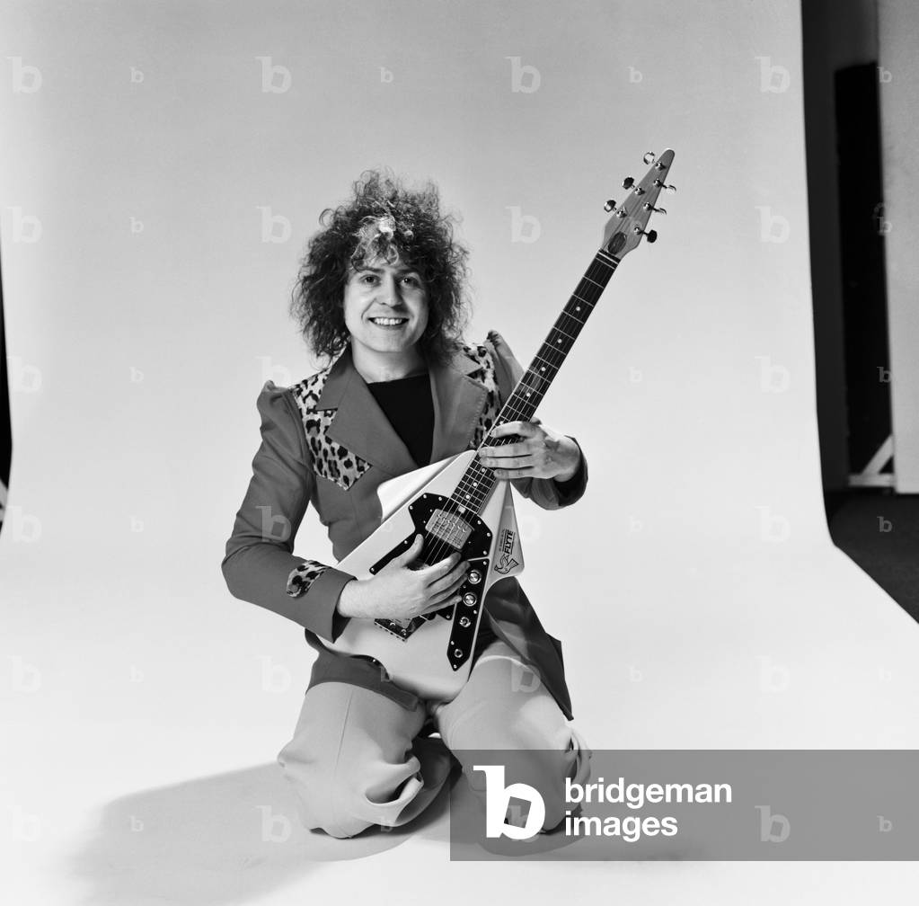 Marc Bolan singer with T Rex, 10/02/1976 (b/w photo)