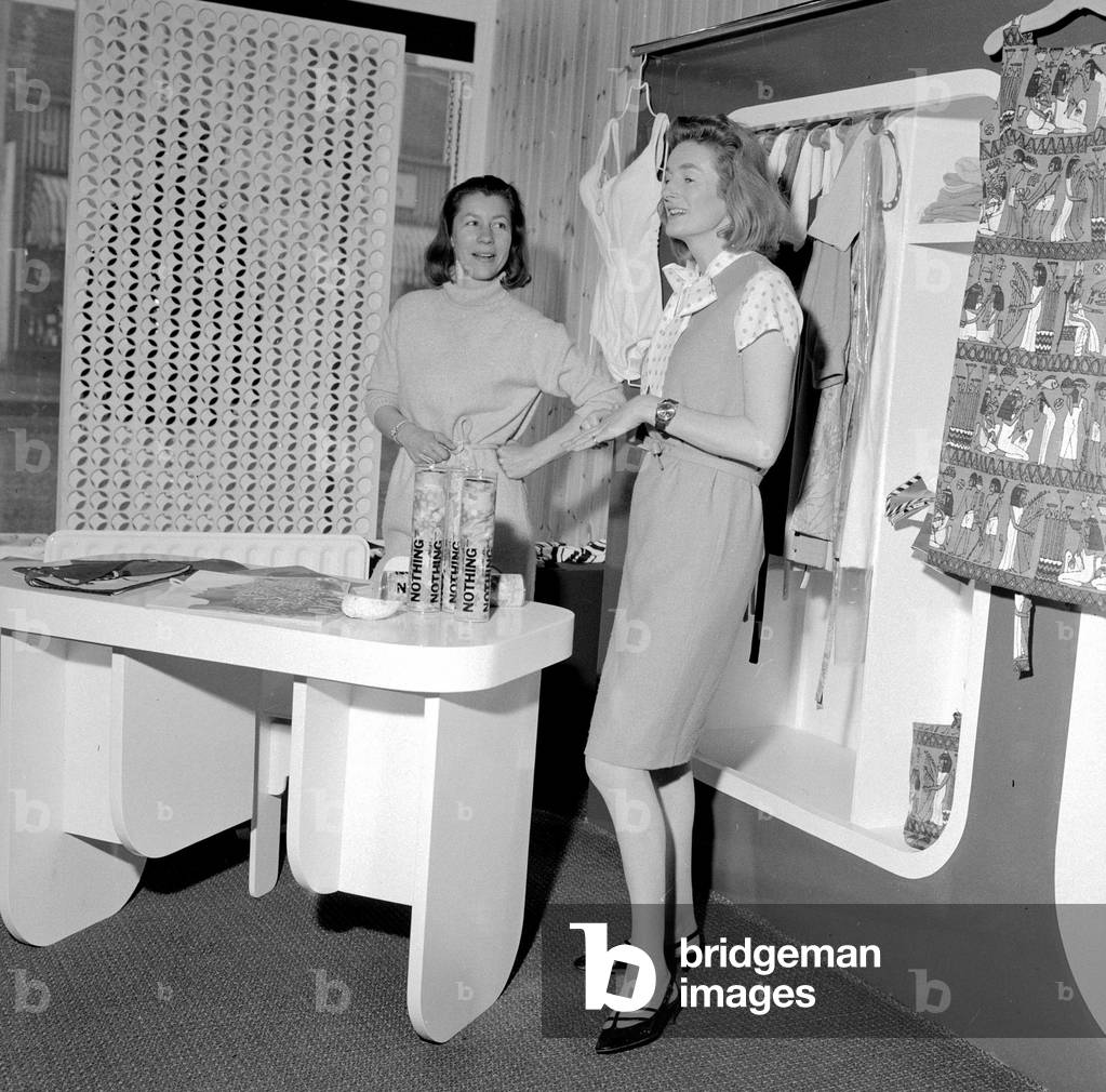 Lady Aitken (wife of Sir Max Aitken) has opened a boutique at 69 Pimlico Road called Sea and Ski specialising in clothes for these sports, April 1966 (b/w photo)