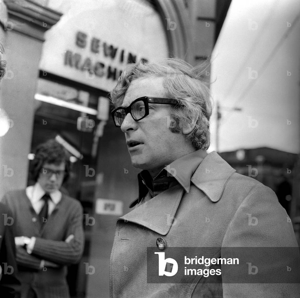 Actor Michael Caine on Westgate Road, Newcastle on 27th July 1970, taking time out from filming Get Carter.