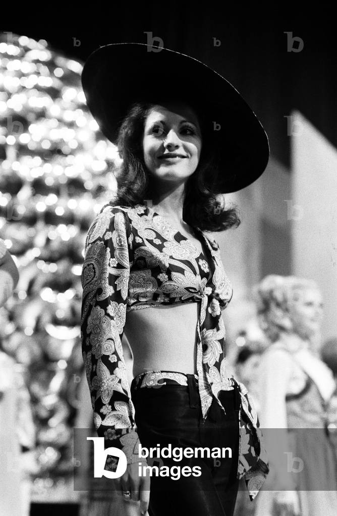 Miss World Contestants in traditional dress, at the Royal Albert Hall, 27th November 1969.