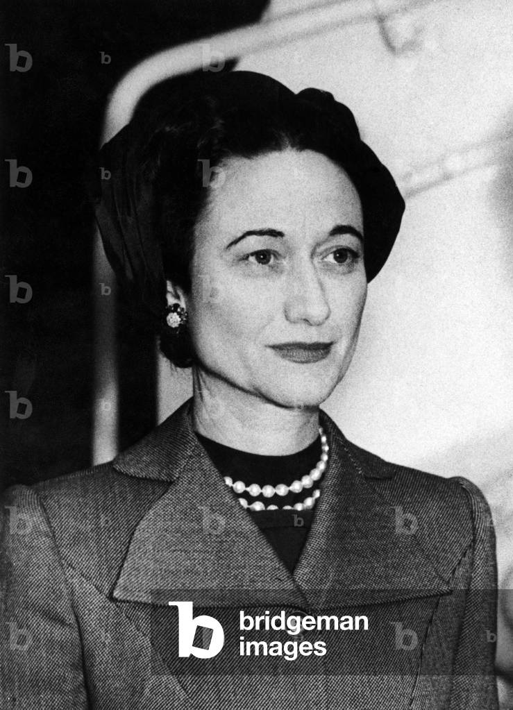 King Edward VIII - Abdicated 10 December 1936 then became the Duke of Windsor Duchess of Windsor, Wallis Simpson, arriving at Southampton onboard the Queen Elizabeth 16 May 1947 (b/w photo)