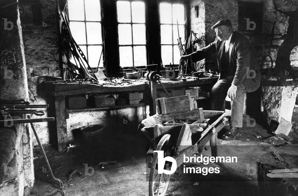 Retired blacksmith Tom Armstrong looks over the empty smithy at Matfen wondering if anyone will replace him