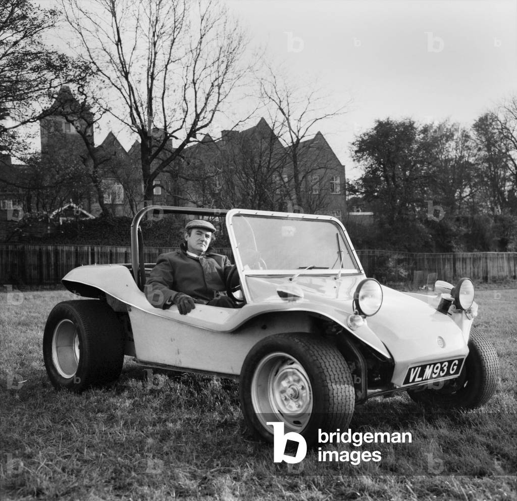Transport. Motor cars. The new GP Bugle Buggy, an open roadster with a tough fibreglass body, powered by a 1200cc Volkswagen engine. November 1969