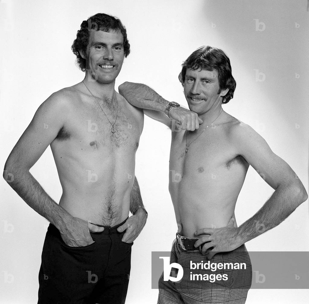 Ian Chapell and Greg Chappell Australian cricketers, June 1975 (b/w photo)