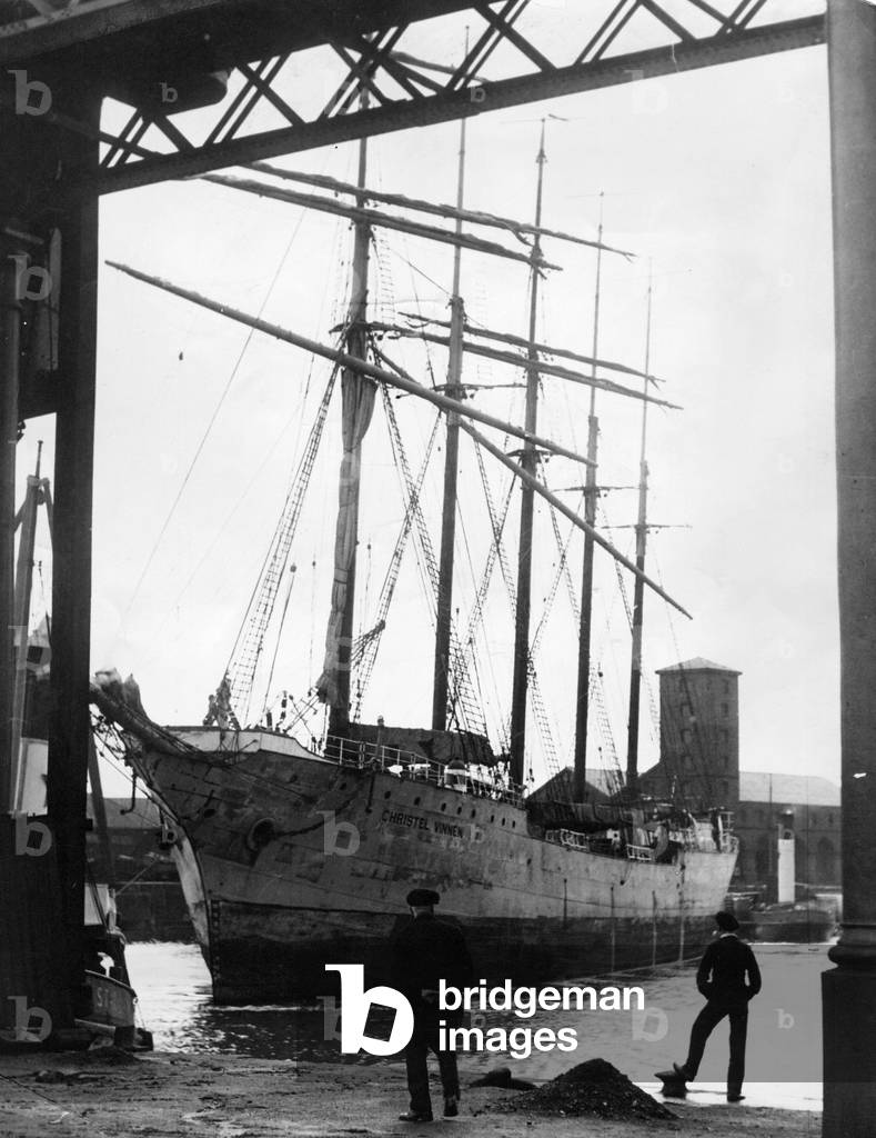 The sailing ship Christel Vinnen from Bremen on the River Wear, c. 1930