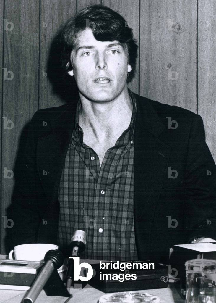 Actor Christopher Reeve who gained world wide recognition for the role of Superman seen here at a Hollywood press conference 
April 1979