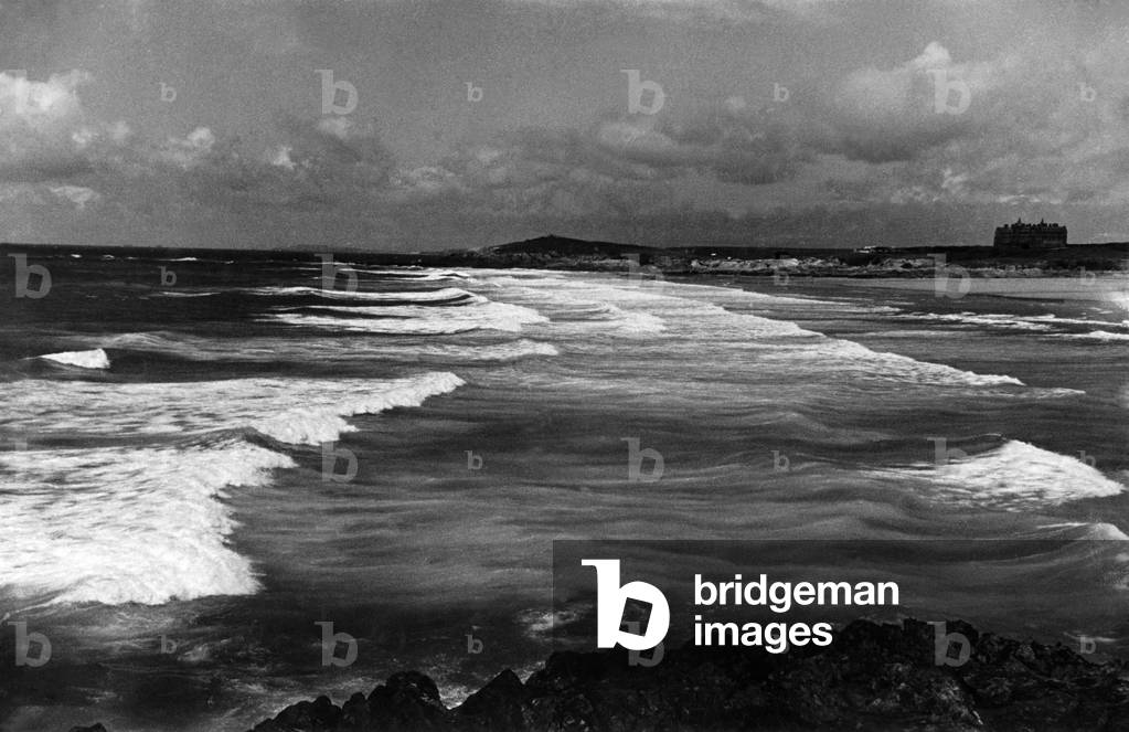 Rollers on Fistral Beach Newquay. August 1936 P000049