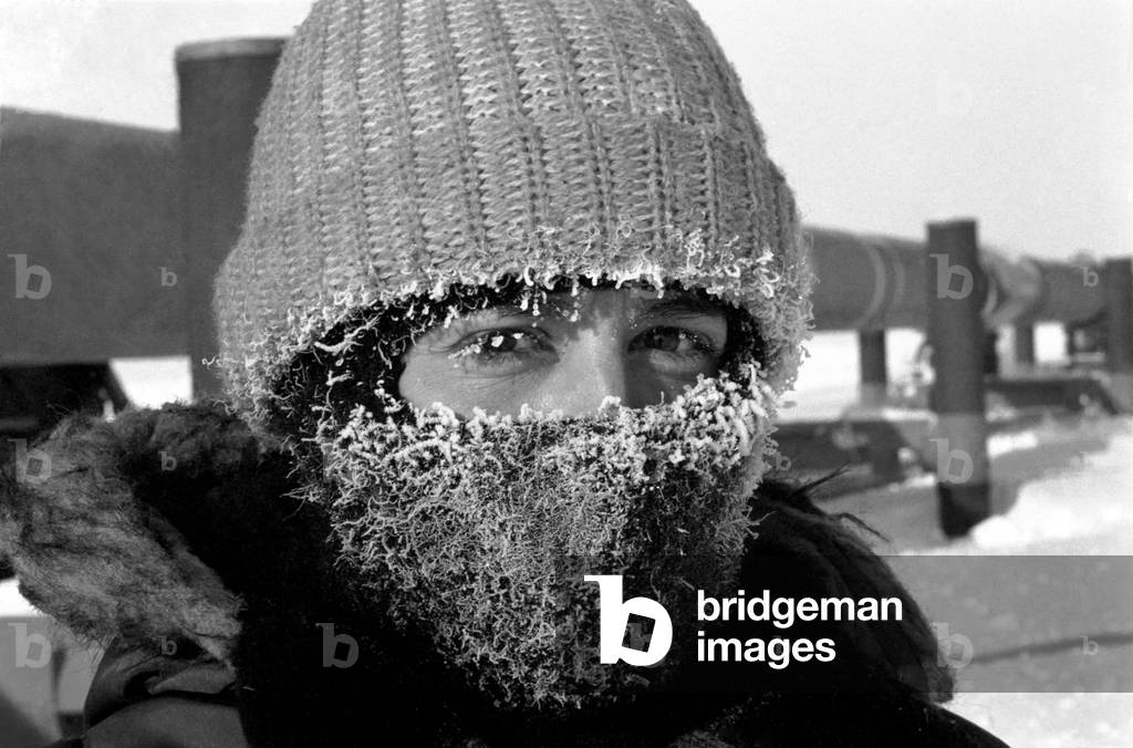 Prudhoe Bay Alaska, April 1977 (b/w photo)