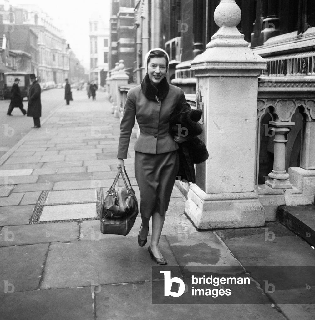 Ex-actress Pamela Berry stood up in the appeal court to plead with three judges that the laws of England were unfair to women. 14th December 1960 (b/w photo)
