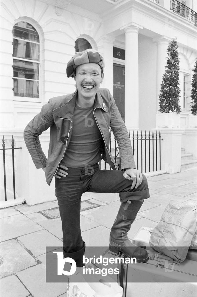 Kansai Yamamoto, Fashion Designer, The Portobello Hotel, London, 28th May 1971 (b/w photo)