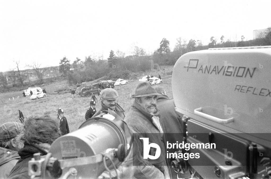 Sean Connery during location filming in Bracknell for the movie 