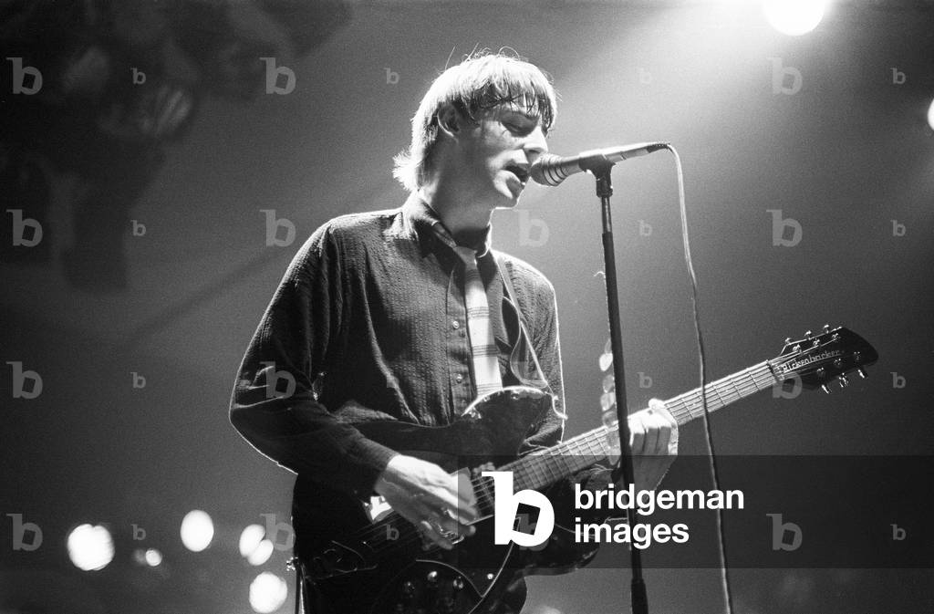 The Jam, punk rock/mod revival band, in concert at the Bracknell Leisure Centre, Berkshire, Friday 7th November 1980. Pictured, lead singer, Paul Weller.