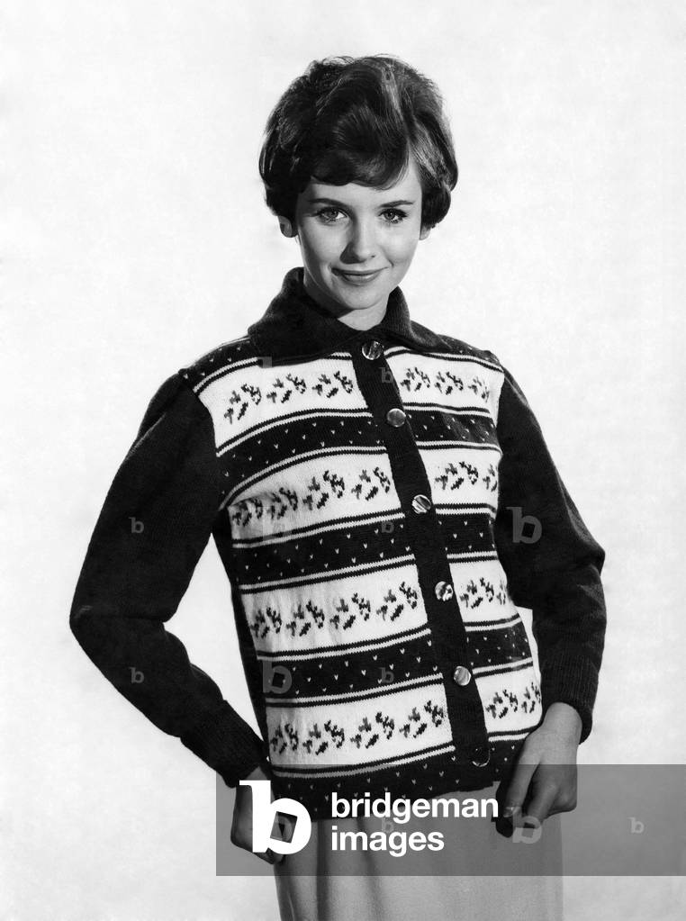 Reveille Fashions: Ann Cave, February 1961 (b/w photo)