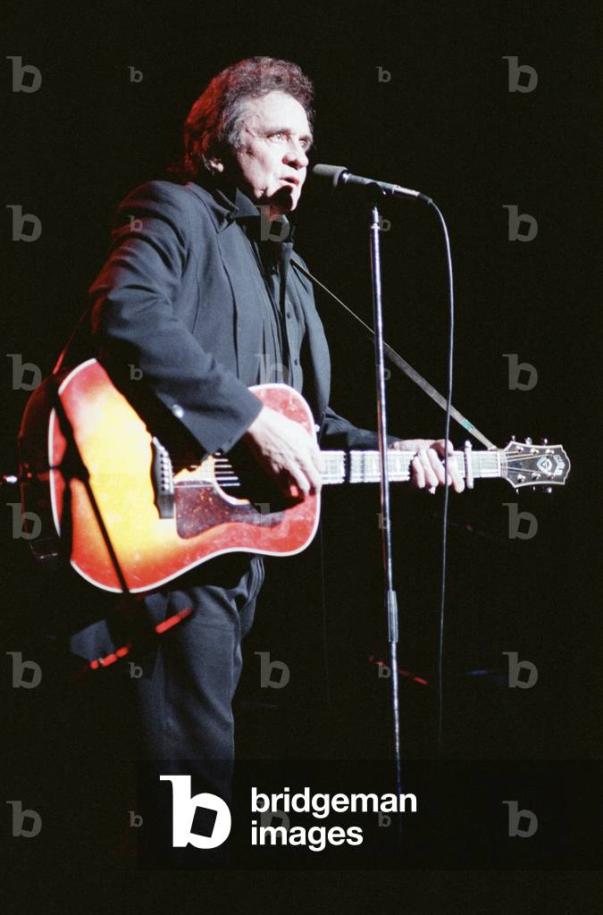 Johnny Cash, in concert at the Royal Albert Hall, London, Sunday 14 May 1989 (photo)