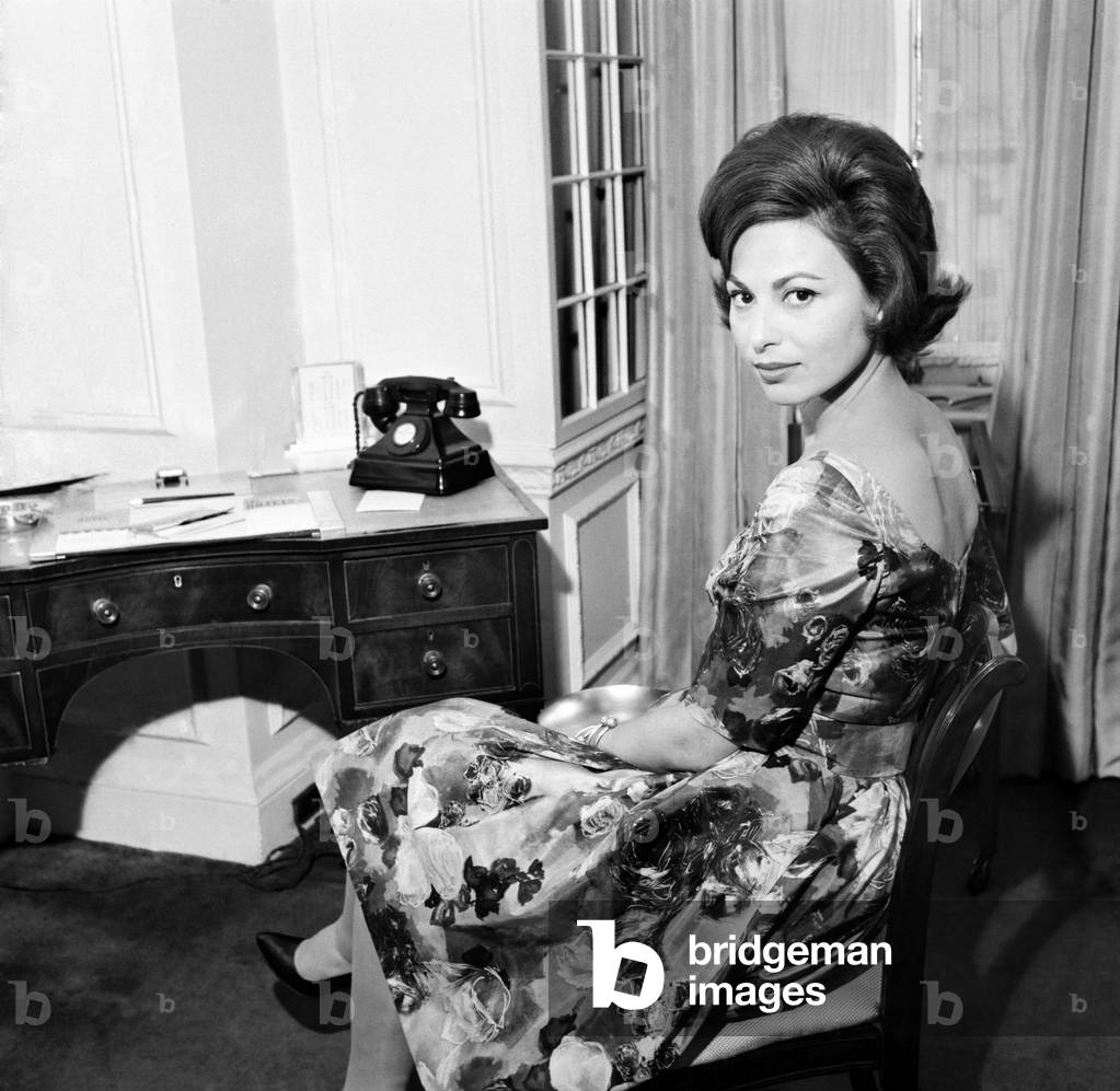 Actress Haya Harabert seen here in her London Hotel room, 3rd June 1960