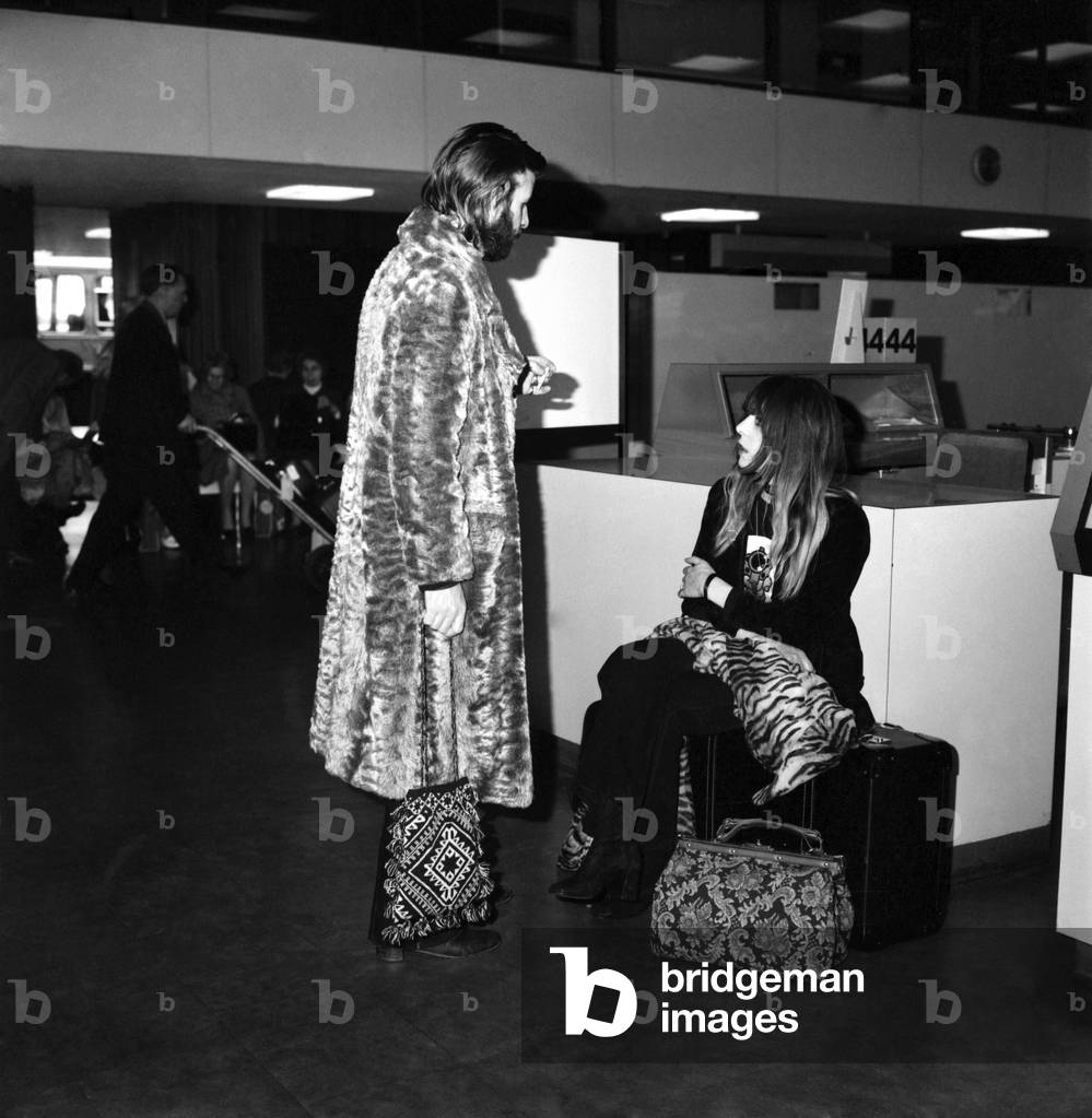Ringo Starr and wife Maureen at Heathrow airport. April 1971
