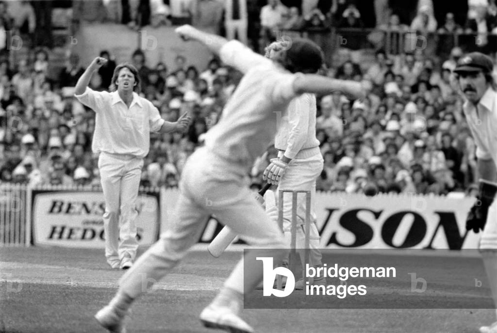 The Ashes 1974-1975. Australia v England 3rd Test match at Melbourne Cricket Ground 
David Lloyd batting for England
December 1974