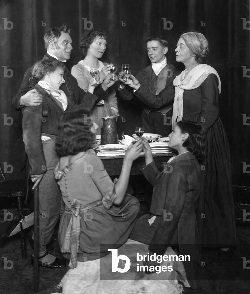 Scene from the play A Christmas Carol, 30th December 1930 (b/w photo)