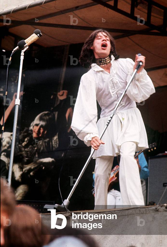 Rolling Stones :Mick Jagger in concert in Hyde Park 5th July 1969