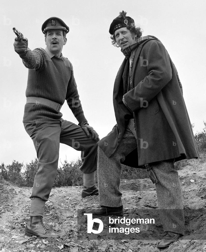 Tom Baker as Doctor Who seen here with Nicholas Courtney who plays Brigadier Lethbridge Stewart in the TV series Doctor Who. Circa 1975
Rev 3747