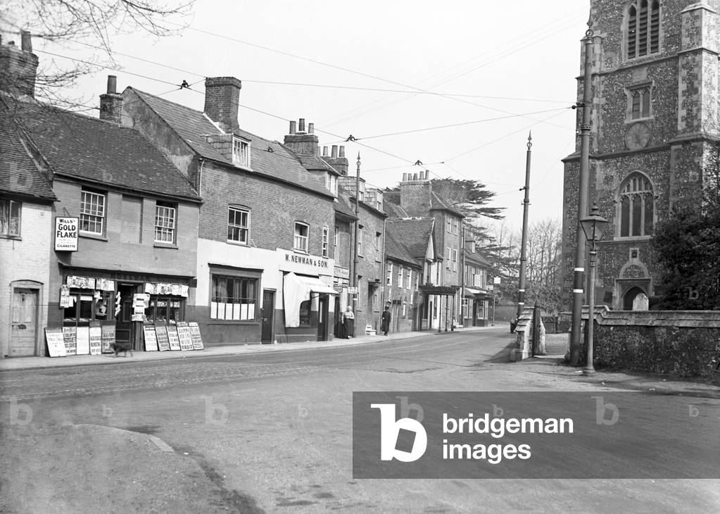 Hillingdon village, Vine Lane junction, London., 14th April 1930 (b/w photo)