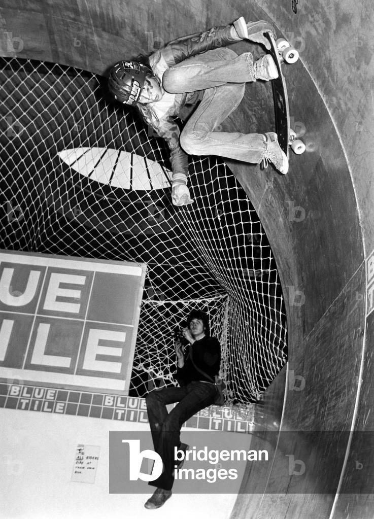 The first National Skateboard Show opened at the Royal Horticultural Halls, Westminster on 13th February 1976 (b/w photo)