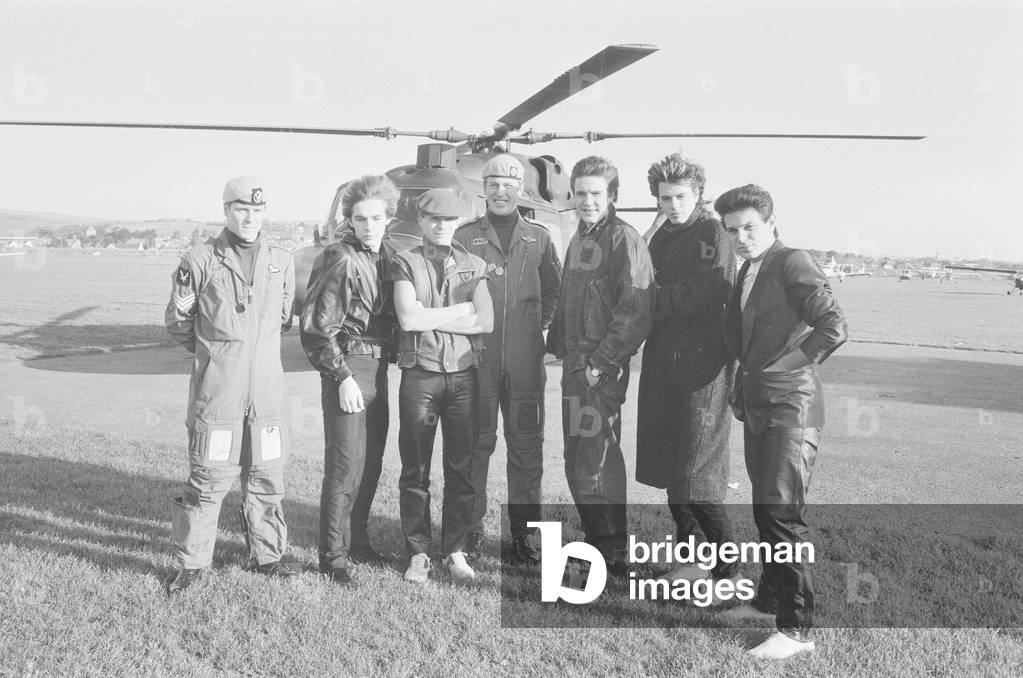 Duran Duran, music group, The Rio Tour, December 1982 (b/w photo)