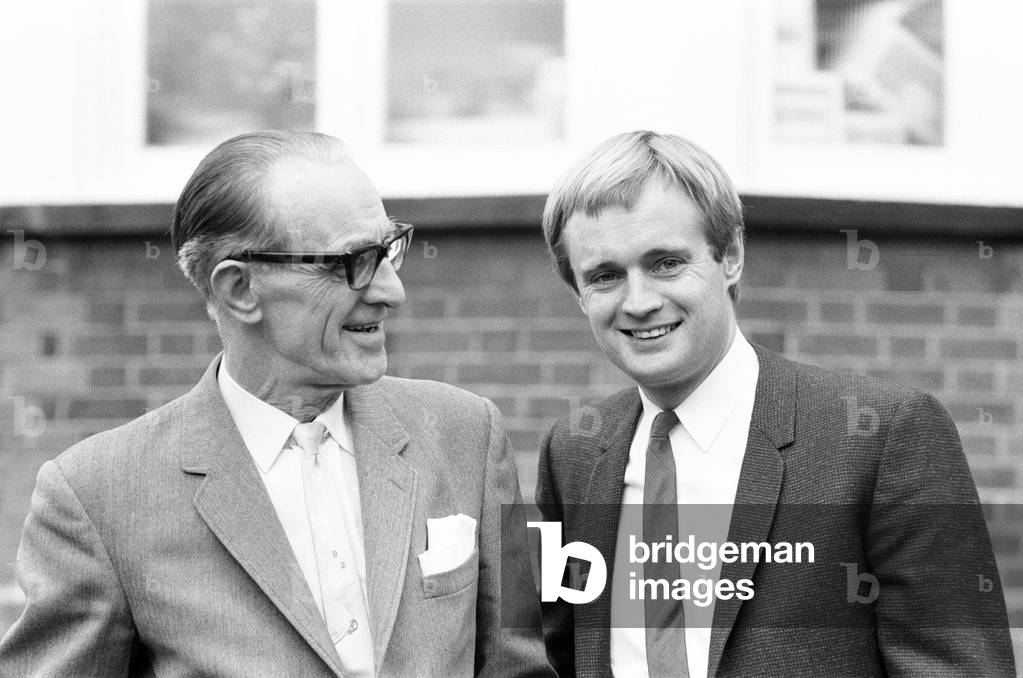 David McCallum, actor who plays the role of secret agent Illya Kuryakin in NBC show The Man from U.N.C.L.E., pictured at home of parents in Hampstead, London, 16th March 1966 (b/w photo)
