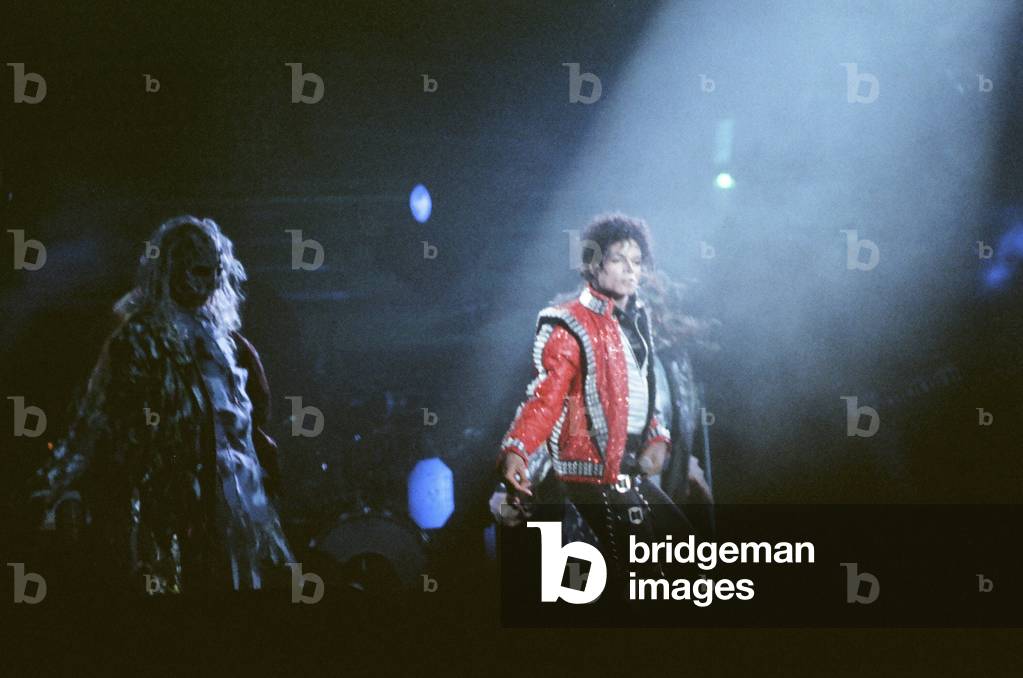 Michael Jackson seen here after performing on stage at Wembley during the Bad concert tour 14th July 1988 (photo)