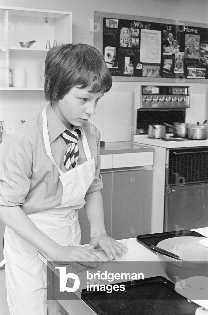 Northfield School, Billingham, Stockton-on-Tees, Circa 1978. Cookery Class.