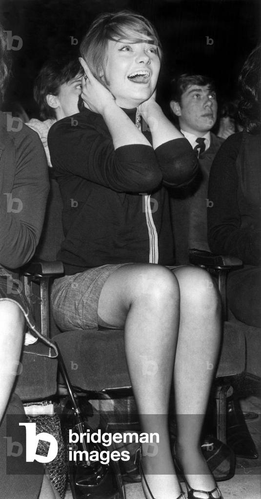 The Beatles, Fans at the Manchester Apollo, Manchester, 20th November 1963 (b/w photo)