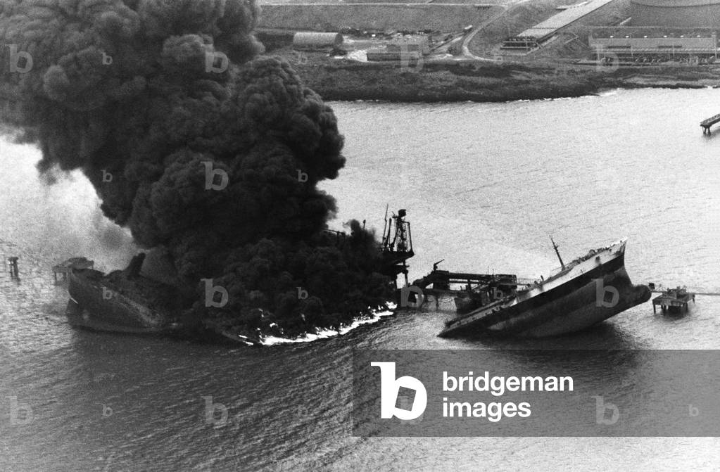 Forty-nine people died when the French oil tanker Betelgeuse was ripped in half by two explosions at Gulf Oil's Whiddy Island terminal off the south-west coast of Ireland. Fifty thousand tons of crude oil exploded in a huge fireball. The death blast rocked towns and villages for twenty miles. January 1979