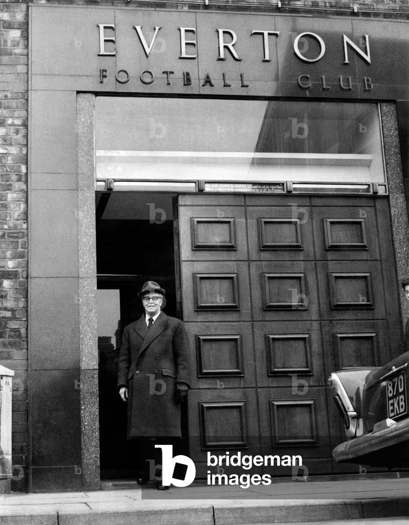 Everton Chairman John Moores leaving Goodison Park. December 1968 (photo)