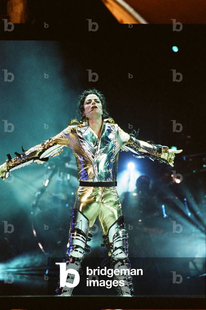 Michael Jackson seen here on stage in Prague, 8th September 1996 (photo)