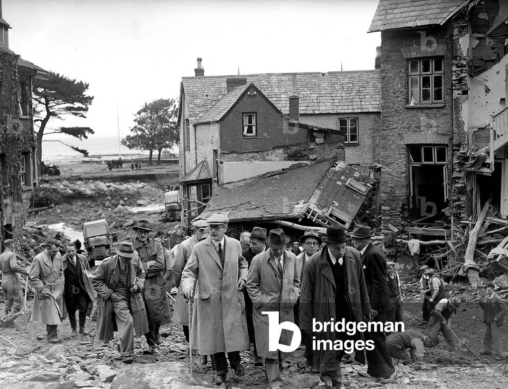 Lynmouth Disaster. General scene after the flood in the village of Lynmouth in Devon
August 1952