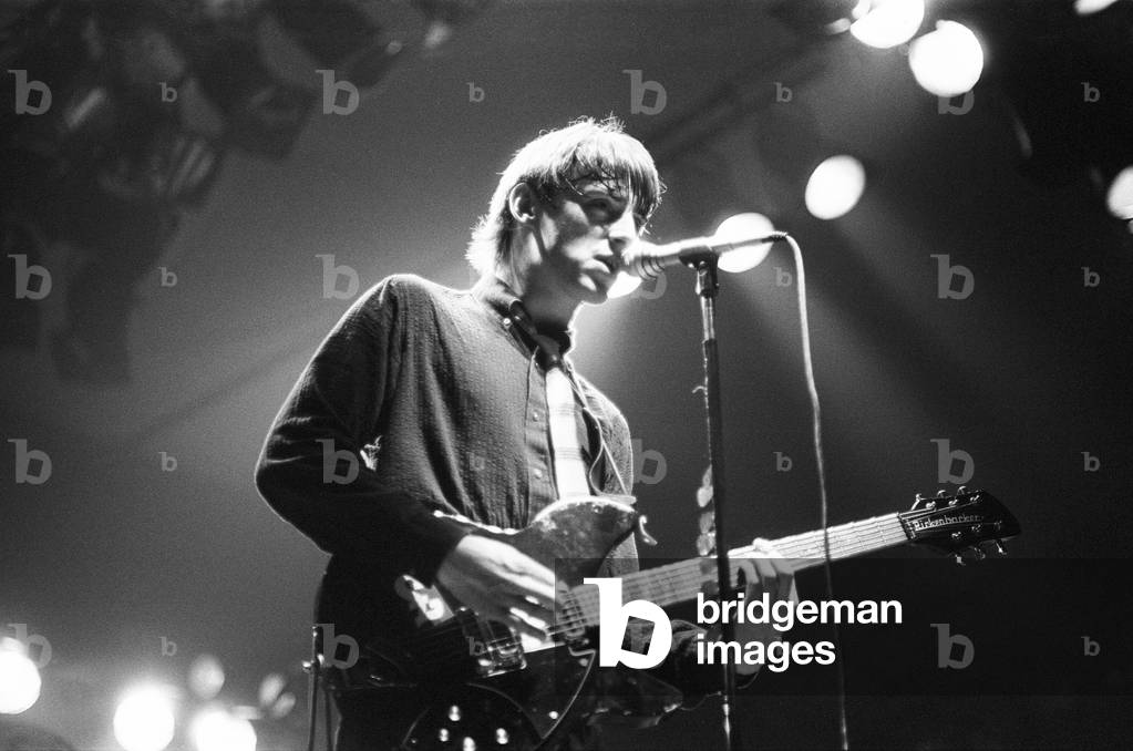The Jam, punk rock/mod revival band, in concert at the Bracknell Leisure Centre, Berkshire, Friday 7th November 1980. Pictured, lead singer, Paul Weller.