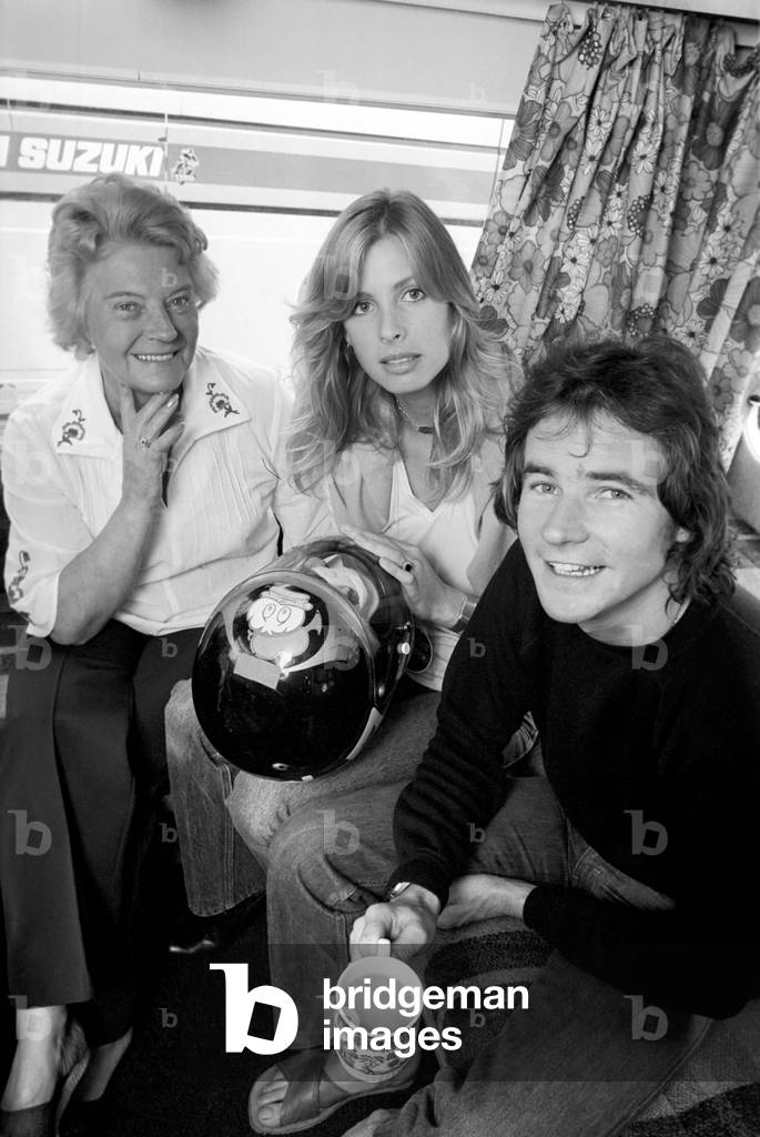 John Player British Grand Prix, Silverstone. Barry Sheene, August 1977 (b/w photo)