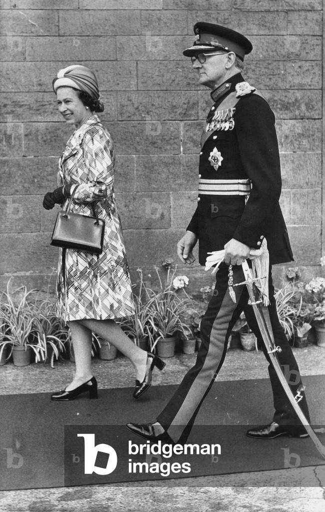 Queen Elizabeth II at Hexham station house, 01/07/1974