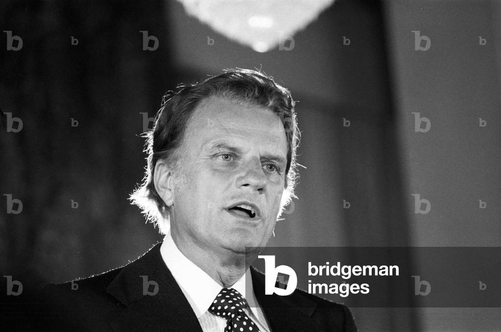 Evangelist Dr. Billy Graham is in England for Spree '73, Spiritual Re-Emphasis Week