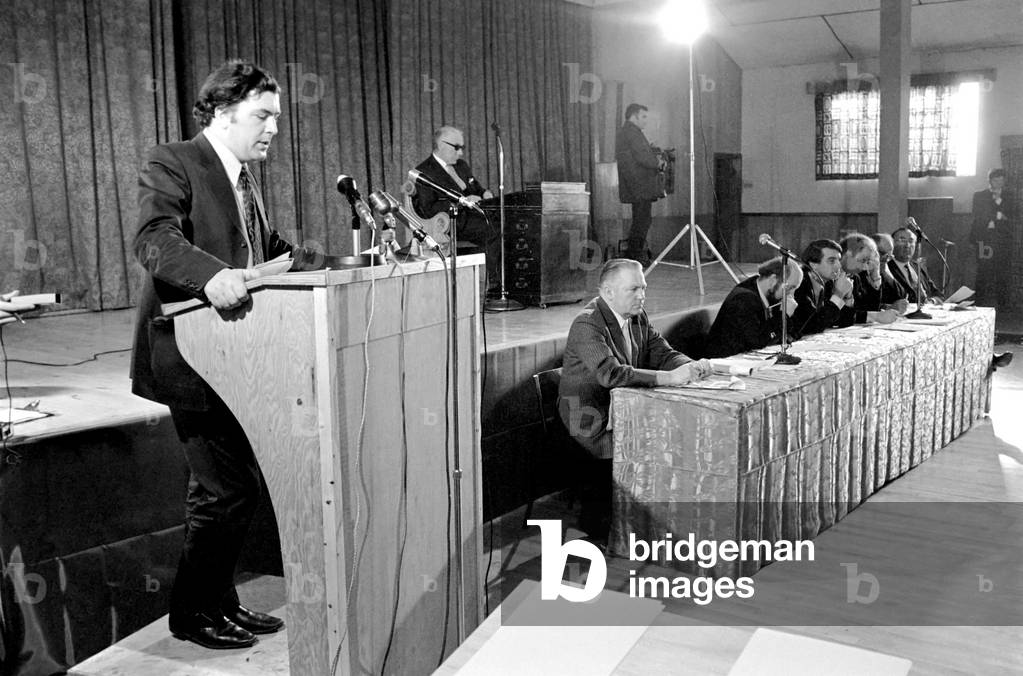 Stormont MP John Hume seen here at the inauguration of Northern Irelands alternative Parliament at Dungiven. November 1971 71-10372-004