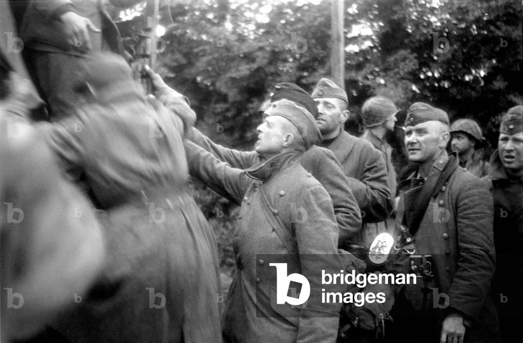German Troops captured by elements of the US Army at Cherbourg following the Allied invasion of Normandy, Northern France during World War II. 
June 1944 
OL307NA-003
